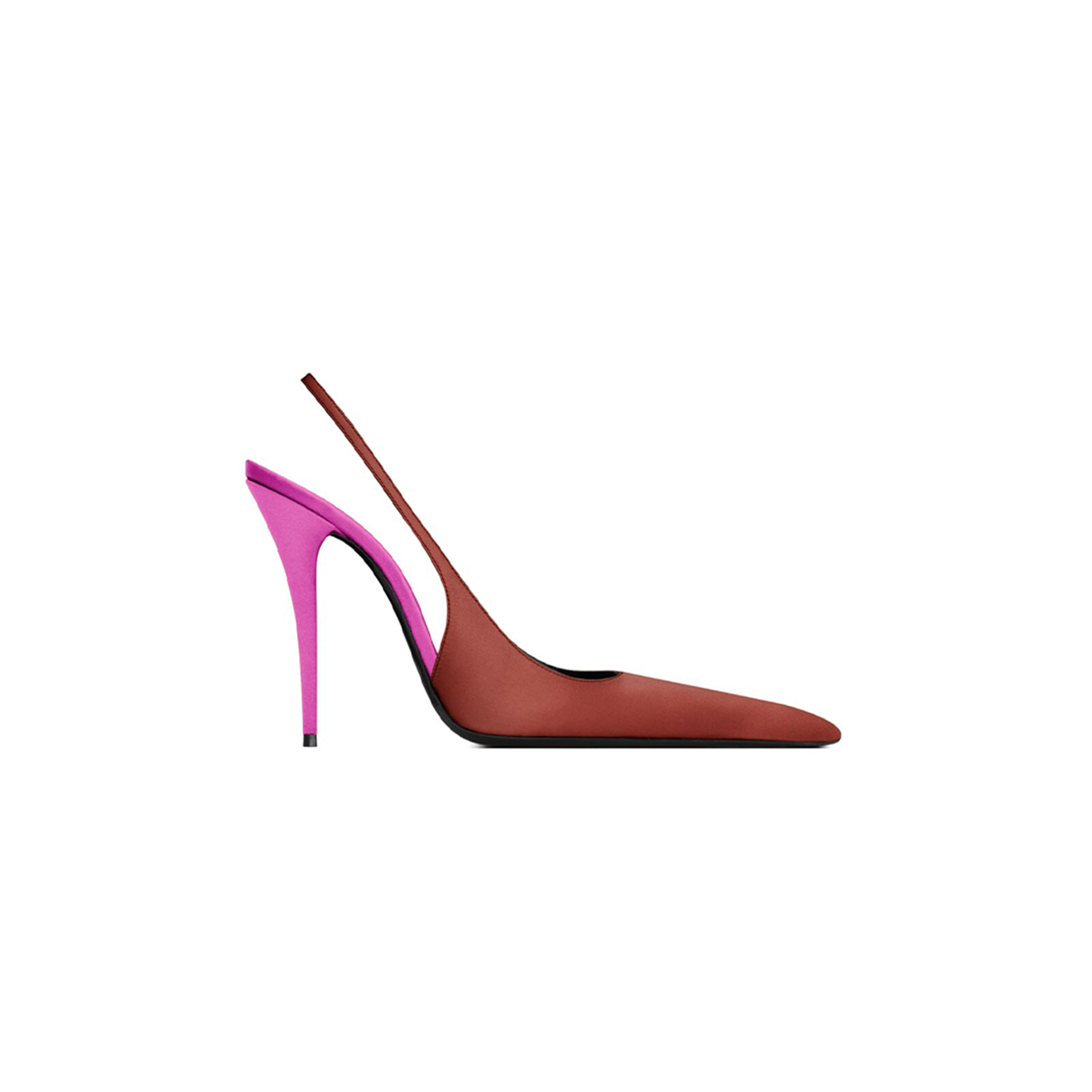 YSL DEROCHE SLINGBACK PUMPS IN SATIN CREPE 8591049QNAG6303